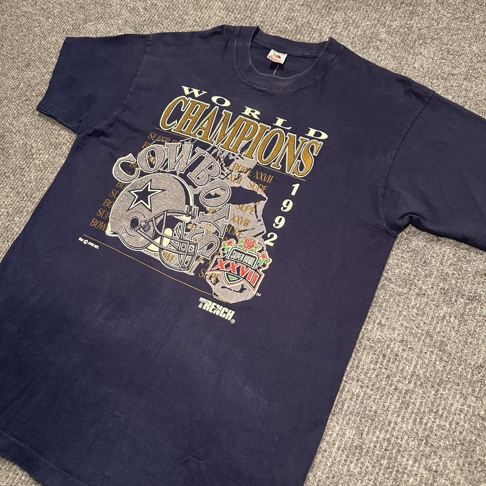 Vintage Dallas Cowboys T Shirt Super Bowl Champions‎ 1992 Sz XL Single Stitch
